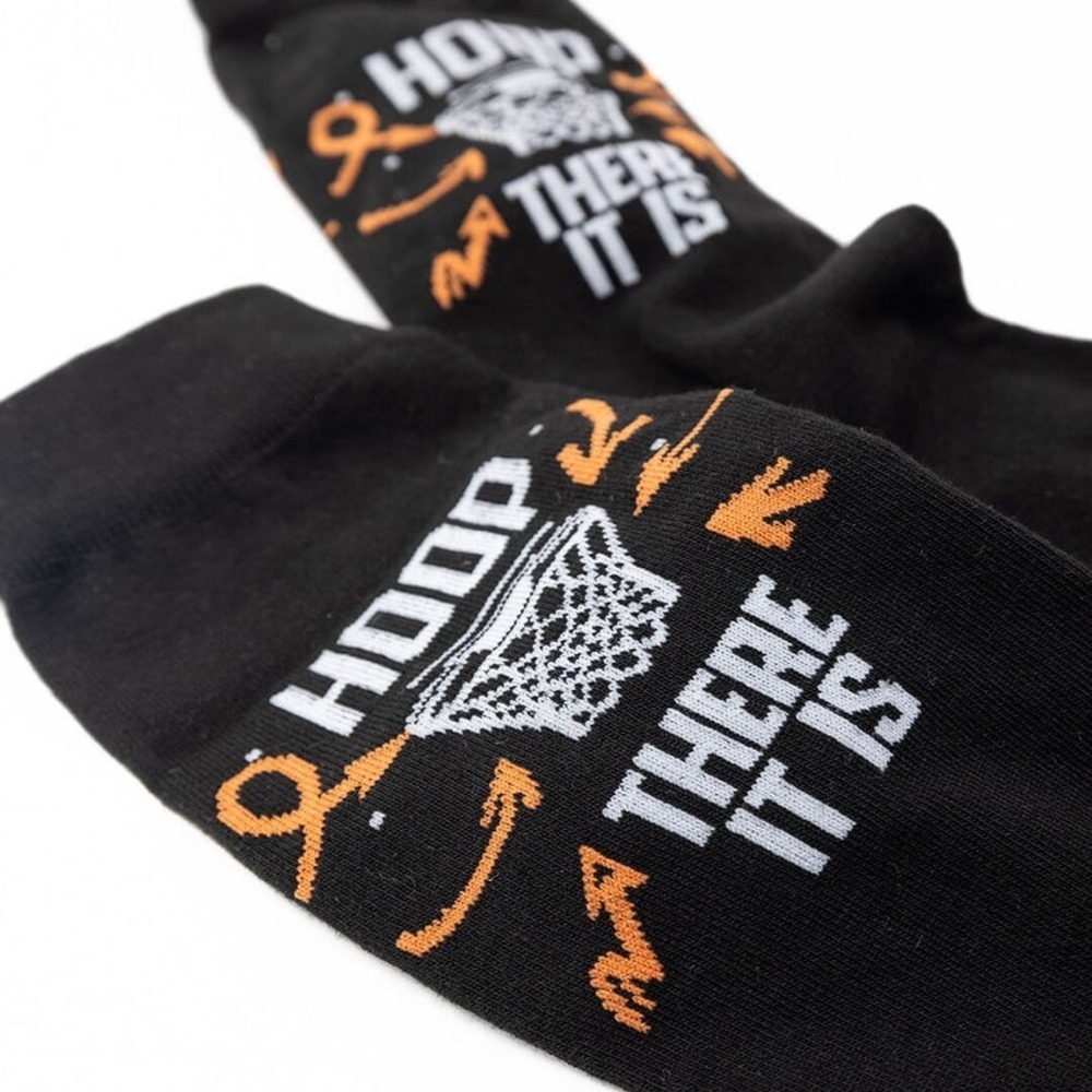 K. Bell Men's Hoop There It Is Crew Socks 1 Pair Black Basketball Gift Stocking